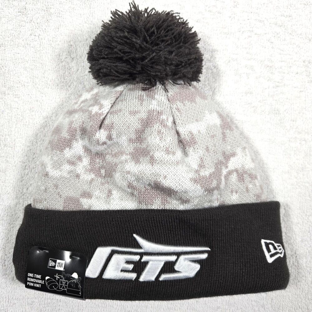 NFL New York Jets Men's Camo New Era Pom Knit Beanie Salute to Service New